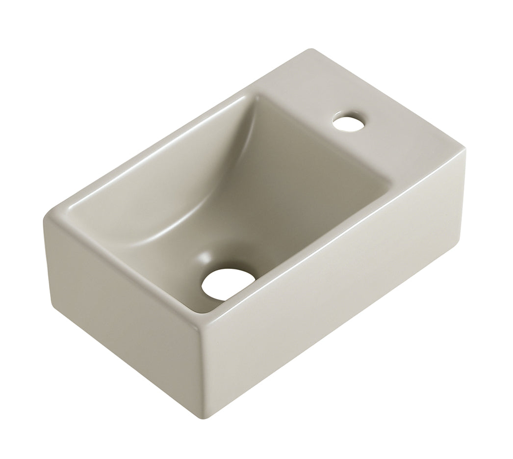 Rhea XXS fontein rechts 30,5 x 18 x 11 cm keramiek beige