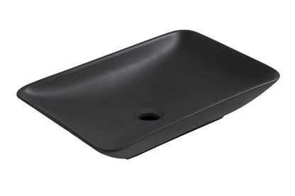 Karé waskom rechthoekig 58 x 36 x 11,5 cm keramiek mat zwart - WDtegels