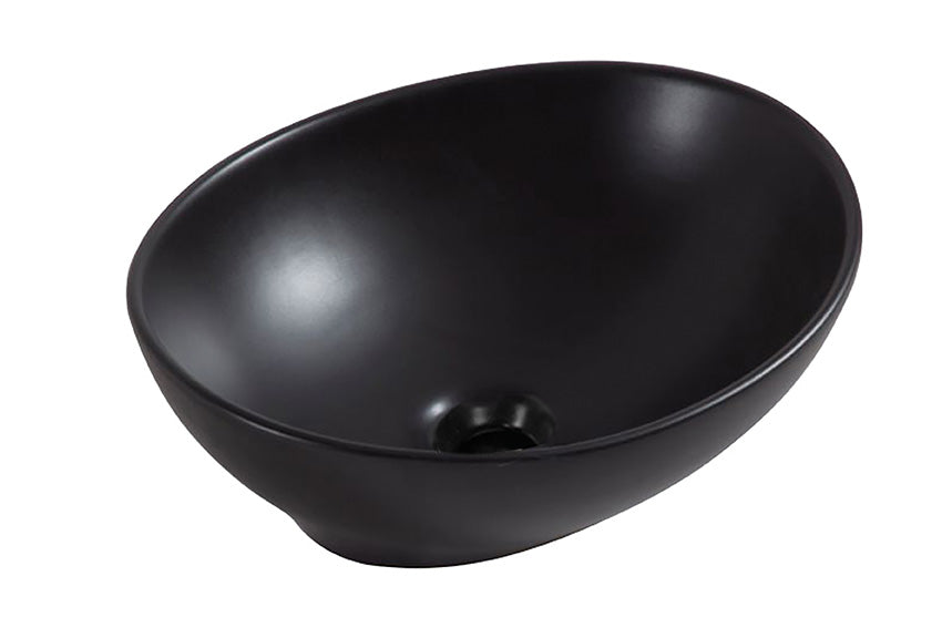 Barco waskom ovaal 40 x 33 x 14 mat zwart - WDtegels