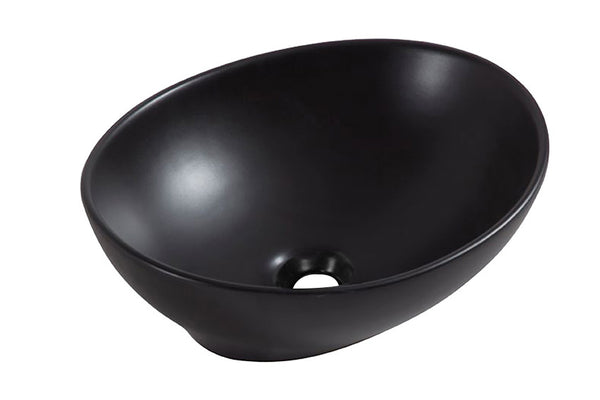 Barco oval washbasin 40 x 33 x 14.5 cm ceramic matt black