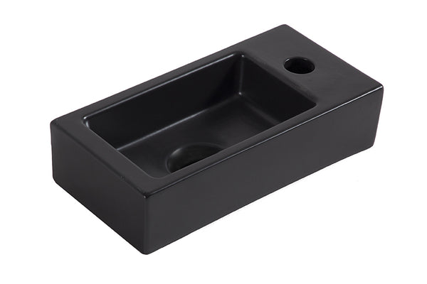 Rhea S mini fontein rechts | 36,5x18x9cm | Keramiek mat zwart