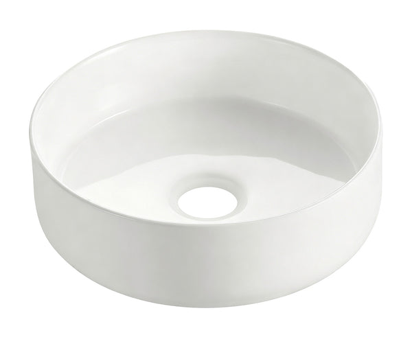 Lavabo sobre encimera Colosso redondo | 36x12cm | Cerámica | Blanco brillante