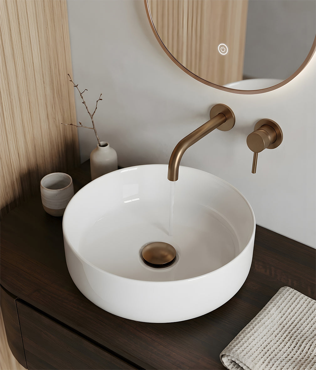 Colosso waskom rond 36 x 12 cm keramiek glans wit - afbeelding 2