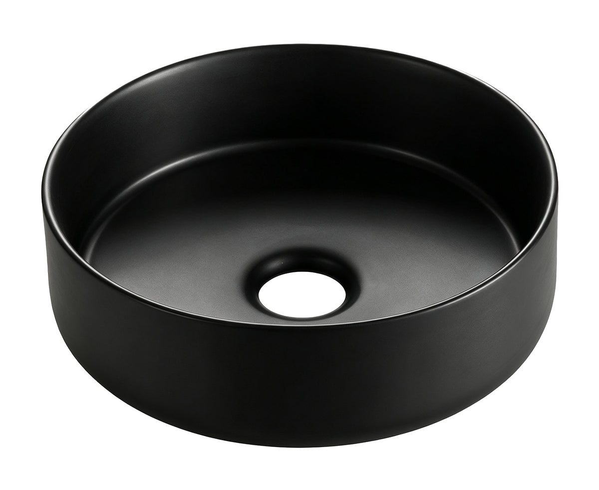Colosso waskom rond 36 x 12 cm keramiek mat zwart