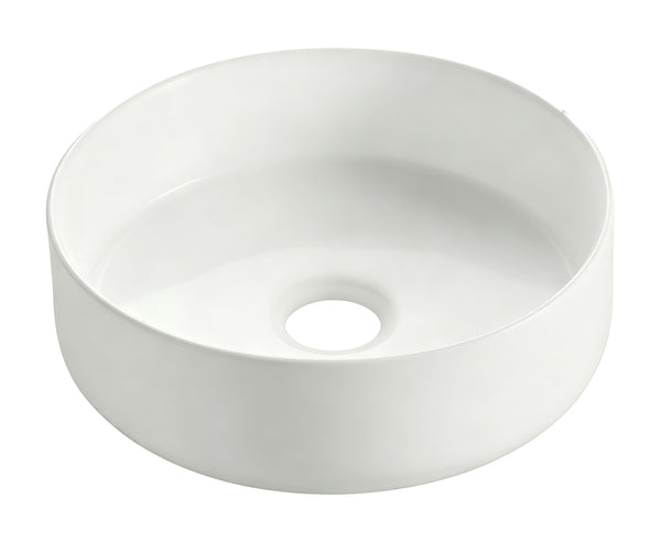 Lavabo sobre encimera Colosso redondo | 36x12cm | Cerámica | Blanco mate