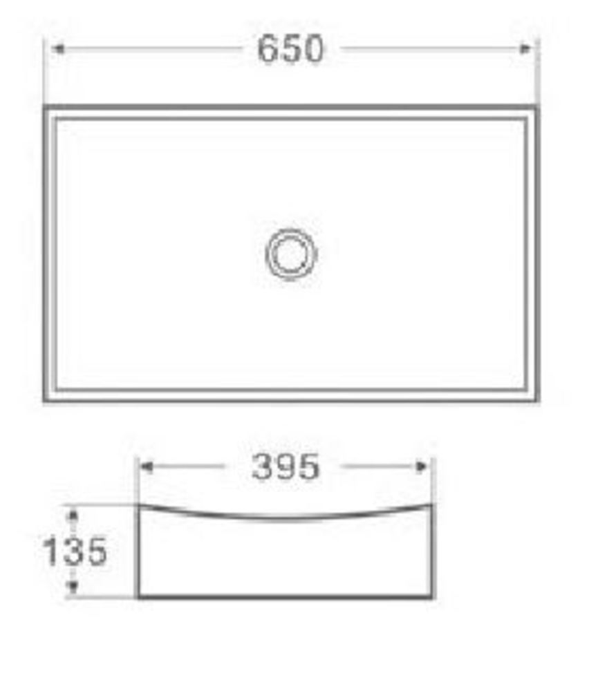 Wiesbaden Slide opzetwastafel 65.5x39.5x13.5cm wit - WDtegels