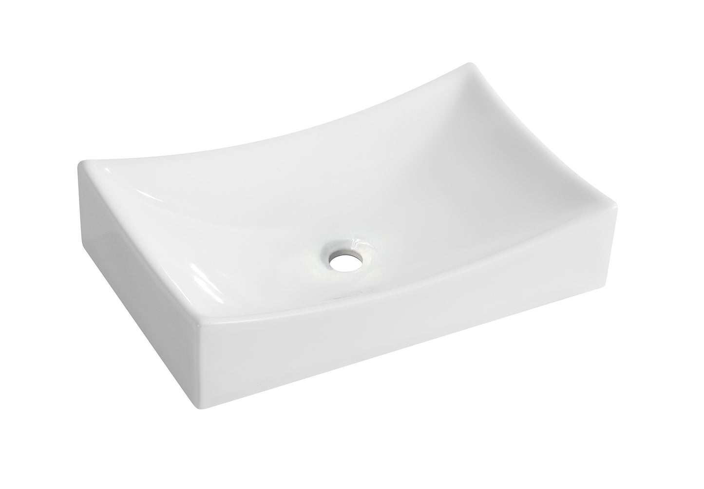 Slide waskom rechthoekig 55 x 35 x 12 cm keramiek glans wit - WDtegels