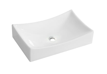 Slide waskom rechthoekig 55 x 35 x 12 cm keramiek glans wit - WDtegels