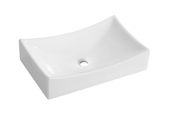 Slide washbasin rectangular 55 x 35 x 12 cm ceramic gloss white