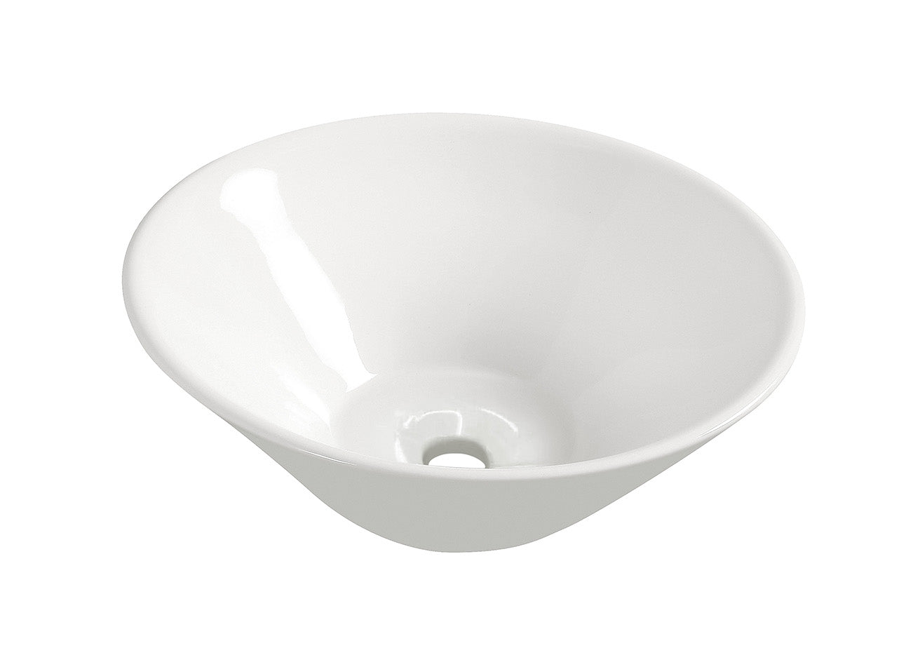 Circle waskom rond 42 x 15 cm keramiek glans wit - WDtegels
