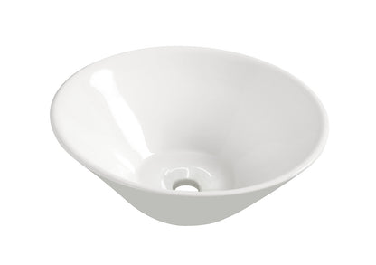 Circle waskom rond 42 x 15 cm keramiek glans wit - WDtegels