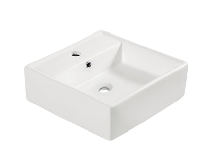 Larx waskom 38,5 x 38,5 x 13 cm keramiek glans wit - WDtegels