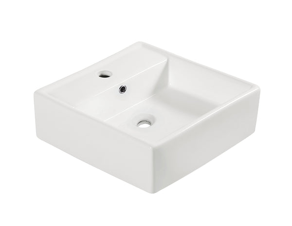 Larx washbasin 38.5 x 38.5 x 13 cm ceramic gloss white