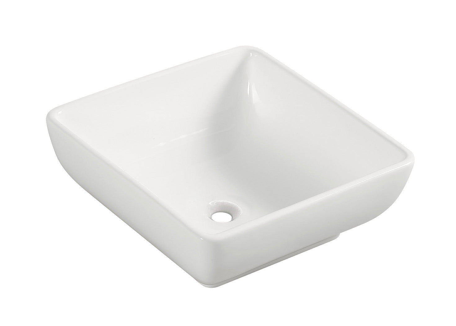 Piazza waskom vierkant 40 x 40 x 15 cm keramiek glans wit - WDtegels