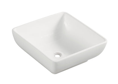 Piazza waskom vierkant 40 x 40 x 15 cm keramiek glans wit - WDtegels