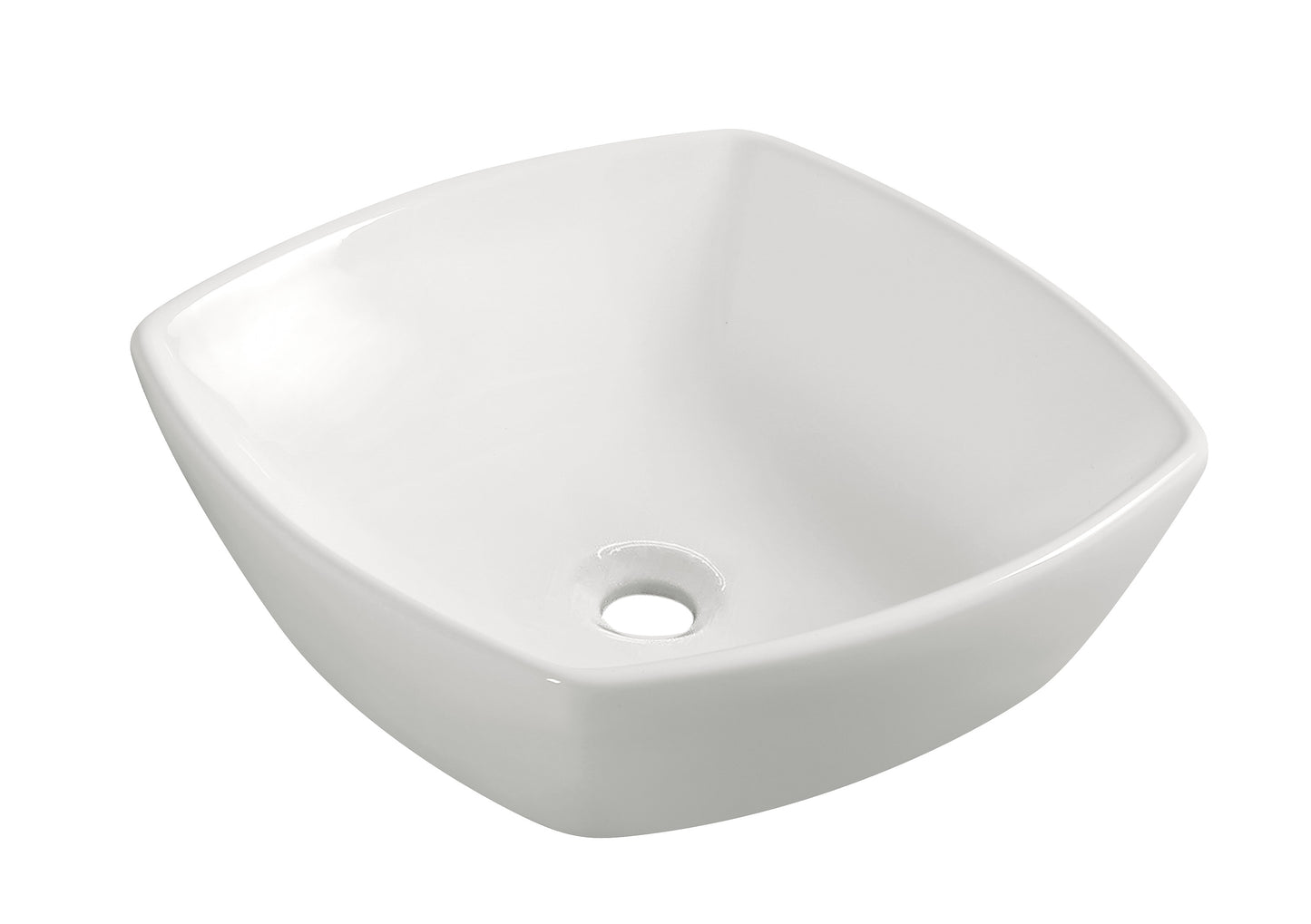 Plaza waskom vierkant 42 x 42 x 13,5 cm keramiek glans wit - WDtegels