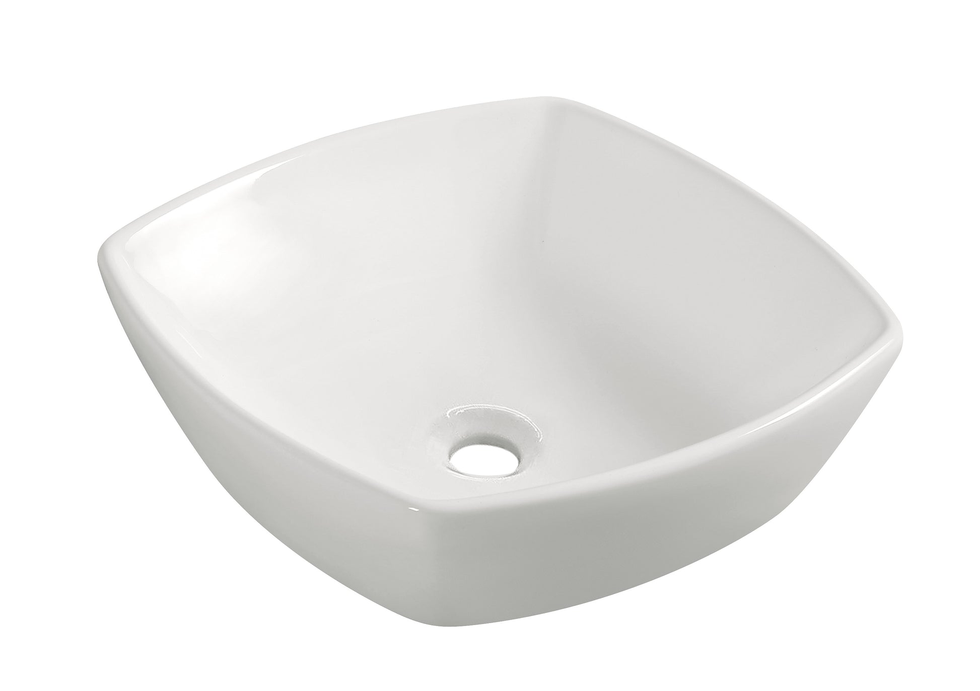 Plaza waskom vierkant 42 x 42 x 13,5 cm keramiek glans wit - WDtegels
