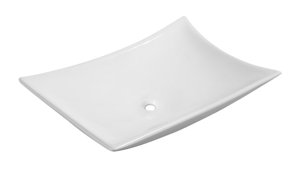 Slide waskom rechthoekig | 55x35x12cm | Keramiek | Glans wit