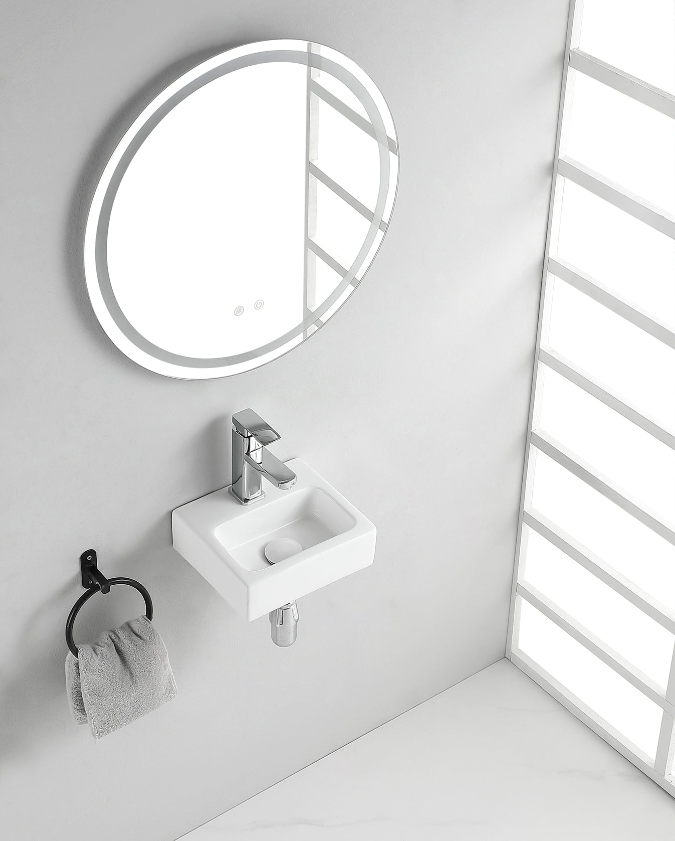 Leto mini fontein 28 x 24, 5 x 9 cm keramiek glans wit - WDtegels
