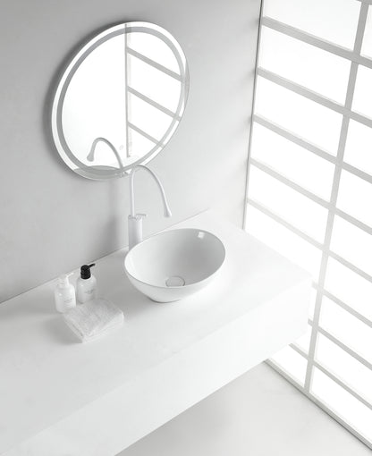 Barco waskom ovaal 40 x 33 x 14,5 cm keramiek glans wit - WDtegels