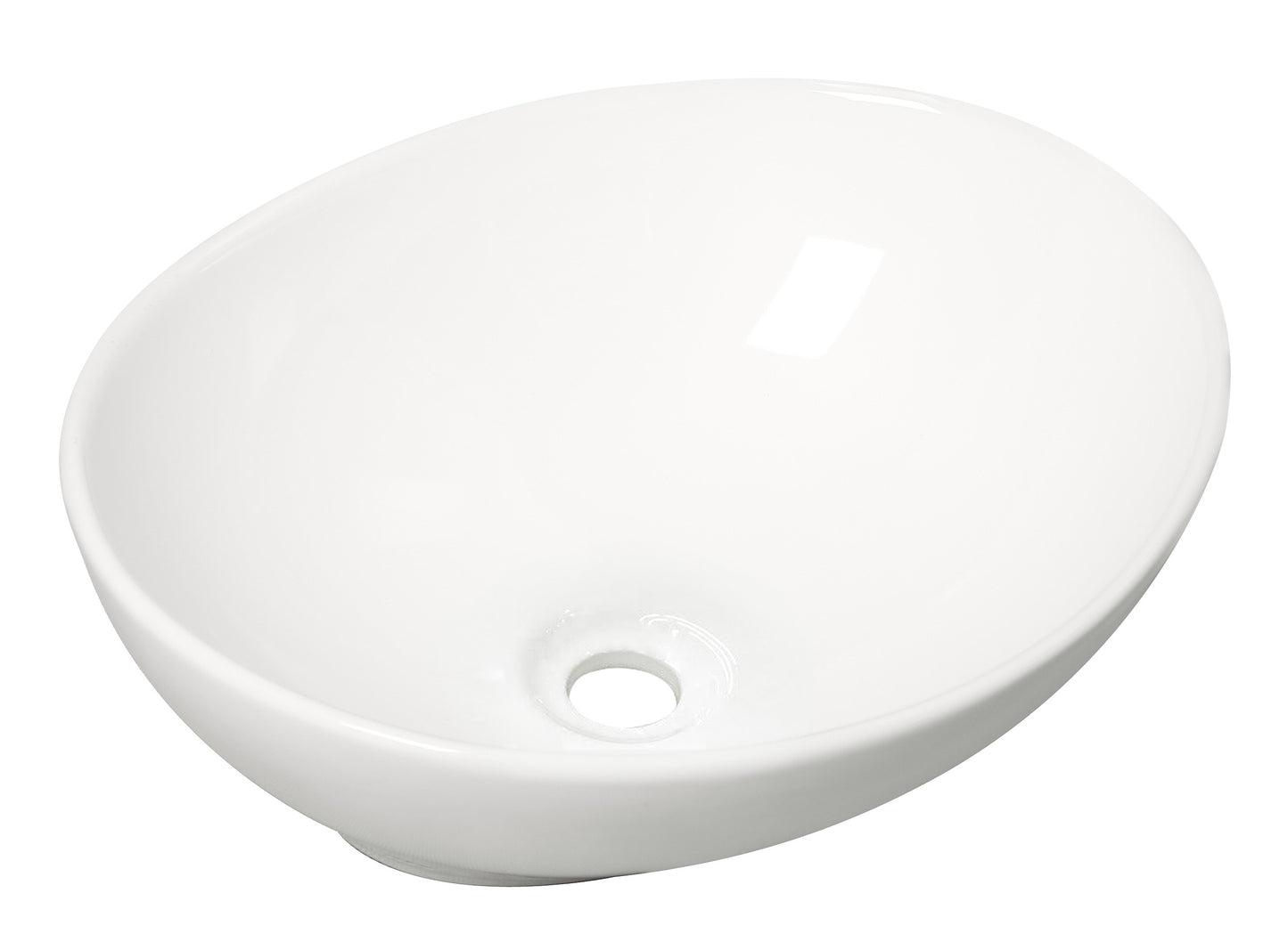Barco waskom ovaal 40 x 33 x 14,5 cm keramiek glans wit - WDtegels
