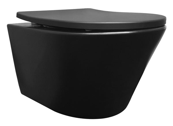Vesta wandcloset | Rimless | Shade slim toiletzitting | Softclose en quick release | Mat zwart