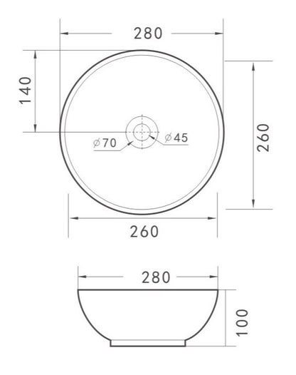 Kimo opzetwastafel 28  cm wit 8719956083082