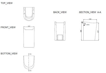 Wiesbaden Fold sifonkap 52cm + ophangset wit