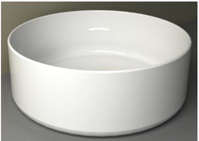 Link waskom rond 40 x 12 cm keramiek glans wit - WDtegels