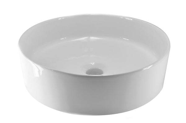 Wiesbaden Link waskom rond | 40x12cm | Keramiek | Glans wit