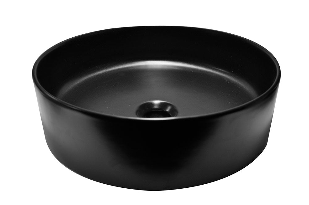 Wiesbaden Link waskom rond 40x12 cm keramiek mat zwart - WDtegels
