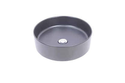 Link waskom rond 40 x 12 cm keramiek mat zwart - WDtegels