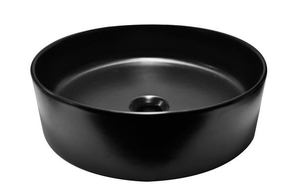 Wiesbaden Link washbasin round 40x12 cm ceramic matt black