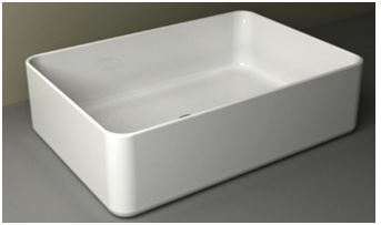 Link opzetwastafel 35 x 50 x 12 cm keramiek glans wit - WDtegels