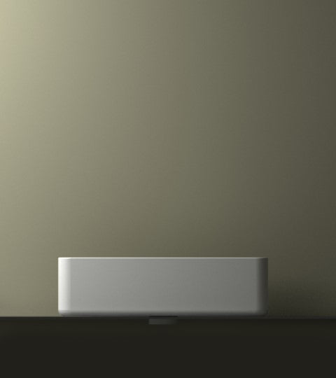 Link opzetwastafel 35 x 50 x 12 cm keramiek glans wit - WDtegels
