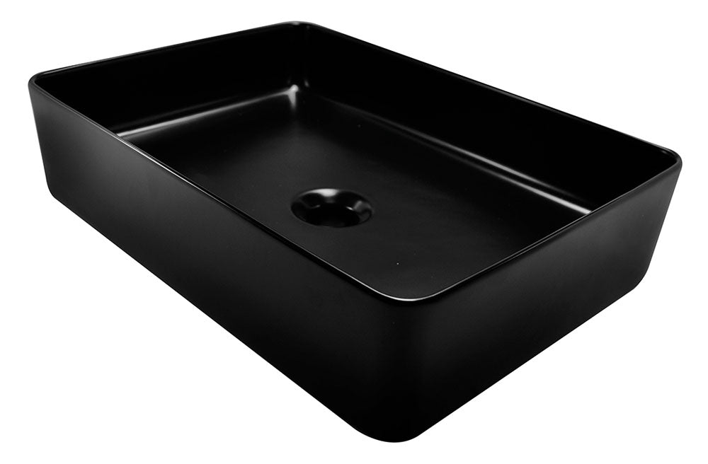 Link opzetwastafel 35 x 50 x 12 cm keramiek mat zwart - WDtegels