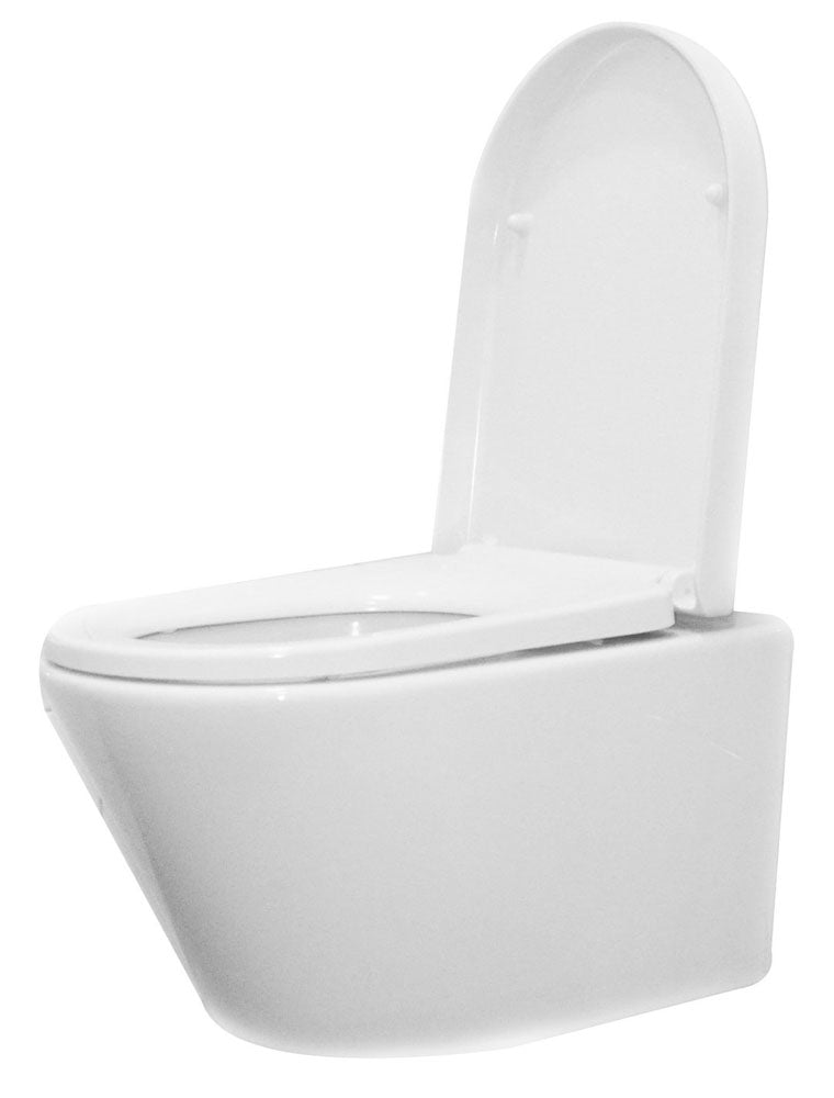 Vesta wandcloset rimless met Vesta toiletzitting softclose en quick release glans wit - WDtegels
