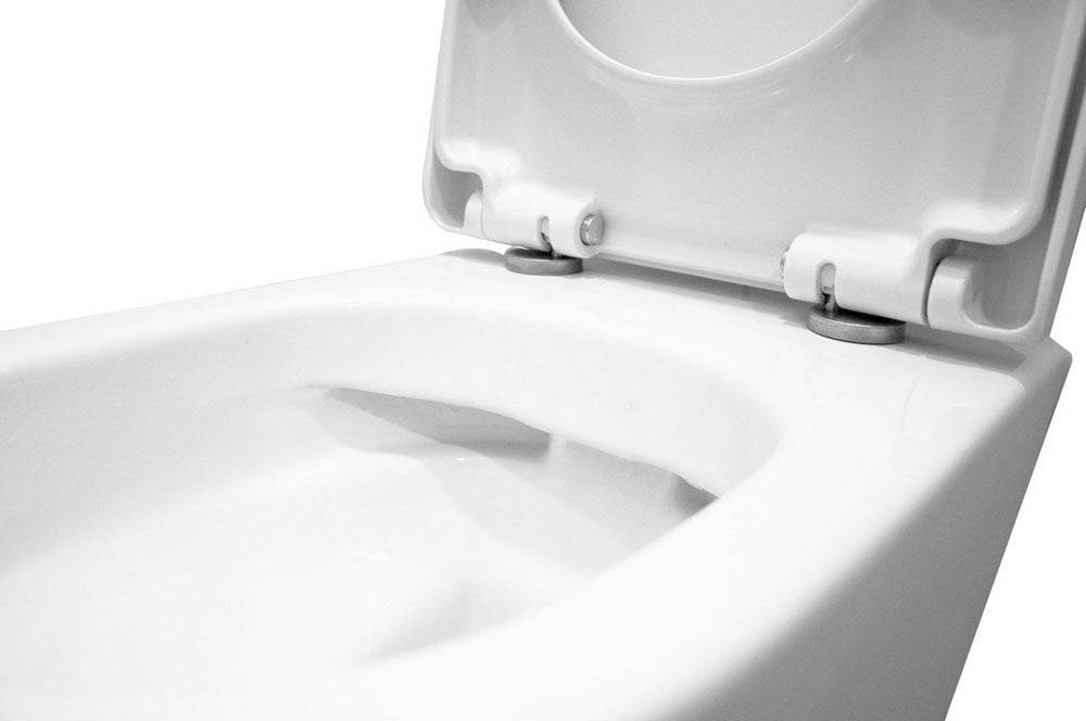 Vesta wandcloset rimless met Vesta toiletzitting softclose en quick release glans wit - WDtegels