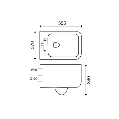 Wiesbaden Larx wandcloset + zitting diepspoel wit