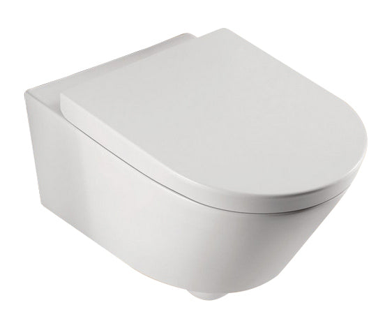 Metro wall-hung toilet + toilet seat | Soft-close and quick release | Gloss white