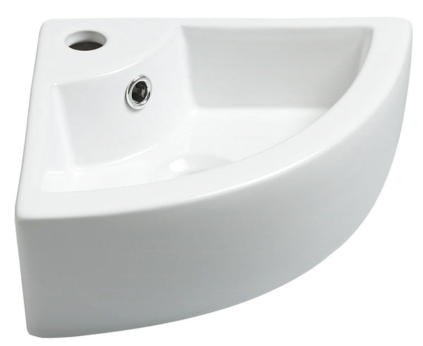 Pallas corner basin | 44.5x32.5x13cm | Ceramic gloss white