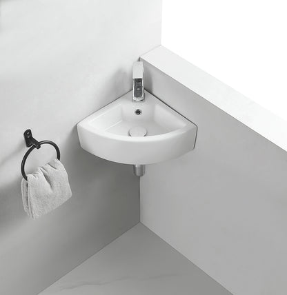 Pallas hoekfontein 44,5 x 32,5 x 13 cm keramiek glans wit - WDtegels
