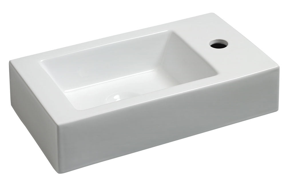 Rhea L fontein rechts 45,5 x 26 x 12 cm keramiek glans wit - WDtegels