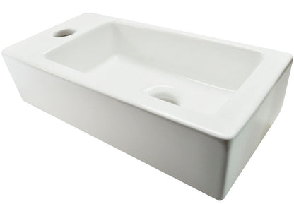 Rhea S mini fontein links 36,5 x 18 x 9 cm keramiek glans wit - WDtegels