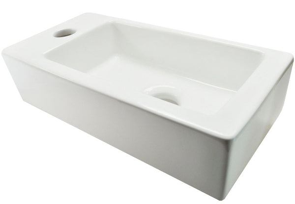 Rhea S mini fontein links | 36,5x18x9cm | Keramiek glans wit
