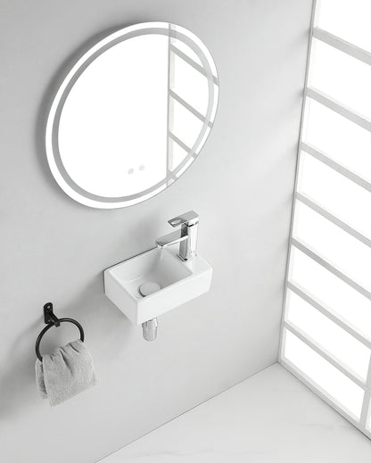 Rhea XXS fontein rechts 30,5 x 18 x 11 cm keramiek glans wit - WDtegels
