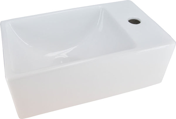 Rhea XXS fontein rechts | 30,5x18x11cm | Keramiek glans wit