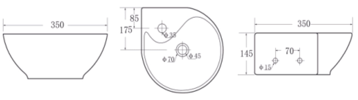 Wiesbaden Porta hoek-fontein 35x35x14