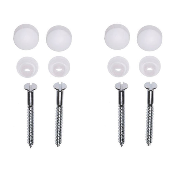 Pot screw set without plug 4 pieces galvanized 6 x 60 mm cover cap white