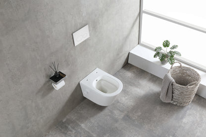 Vesta wandcloset rimless met bidetkraan koud water mat wit - WDtegels